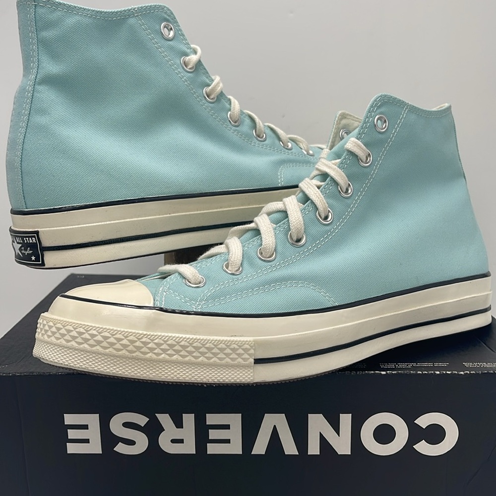 Converse Men’s High-Top Sneakers in Aqua A00621C CHUCK 70 HI SOFT JUNIPER/EGRET - Picture 10 of 16
